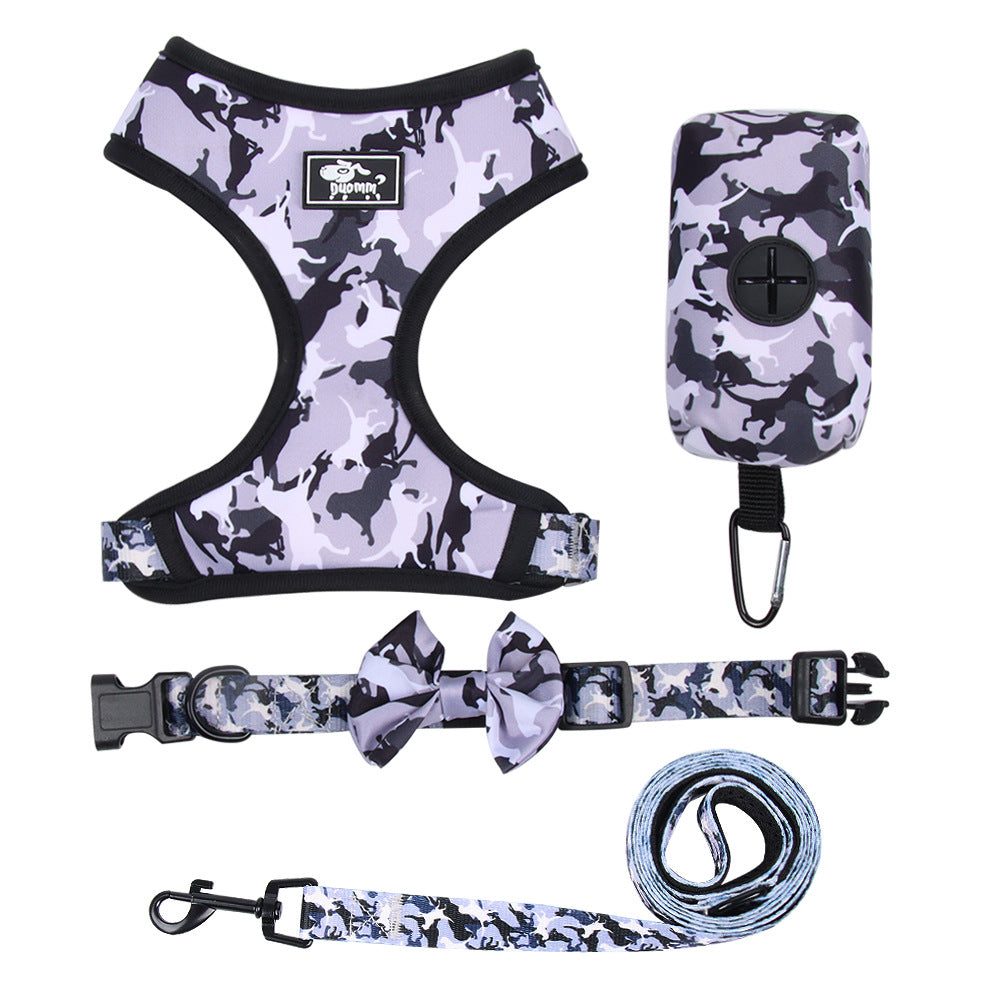 4-Piece Camouflage Dog Harness & Leash Set
