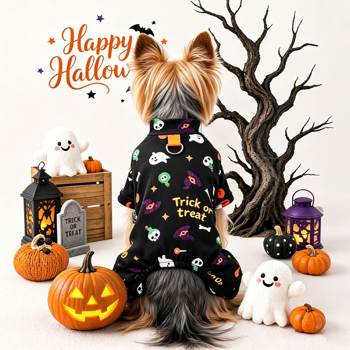 Halloween Dog Pajamas – Cute Pumpkin Print