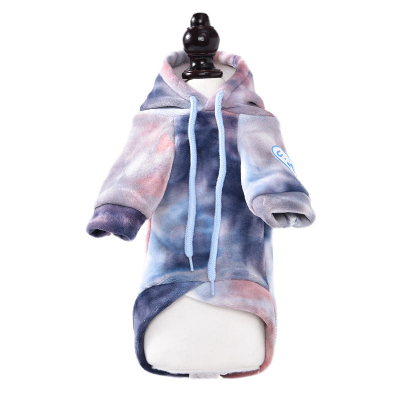 Cozy Tie-Dye Plush Dog Hoodie