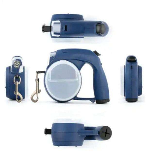 5-in-1 Retractable Dog Leash with LED Light & Travel Essentials