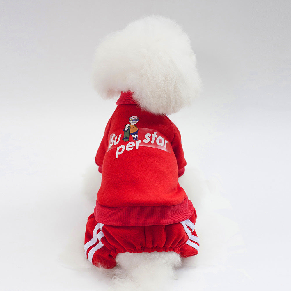 Cozy Superstar Dog Tracksuit - Warm 4-Leg Outfit