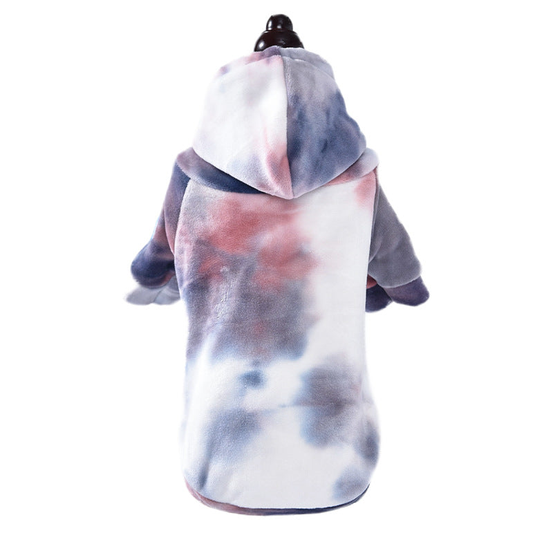 Cozy Tie-Dye Plush Dog Hoodie