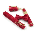 Luxury Red Velvet Dog Collar & Leash Set