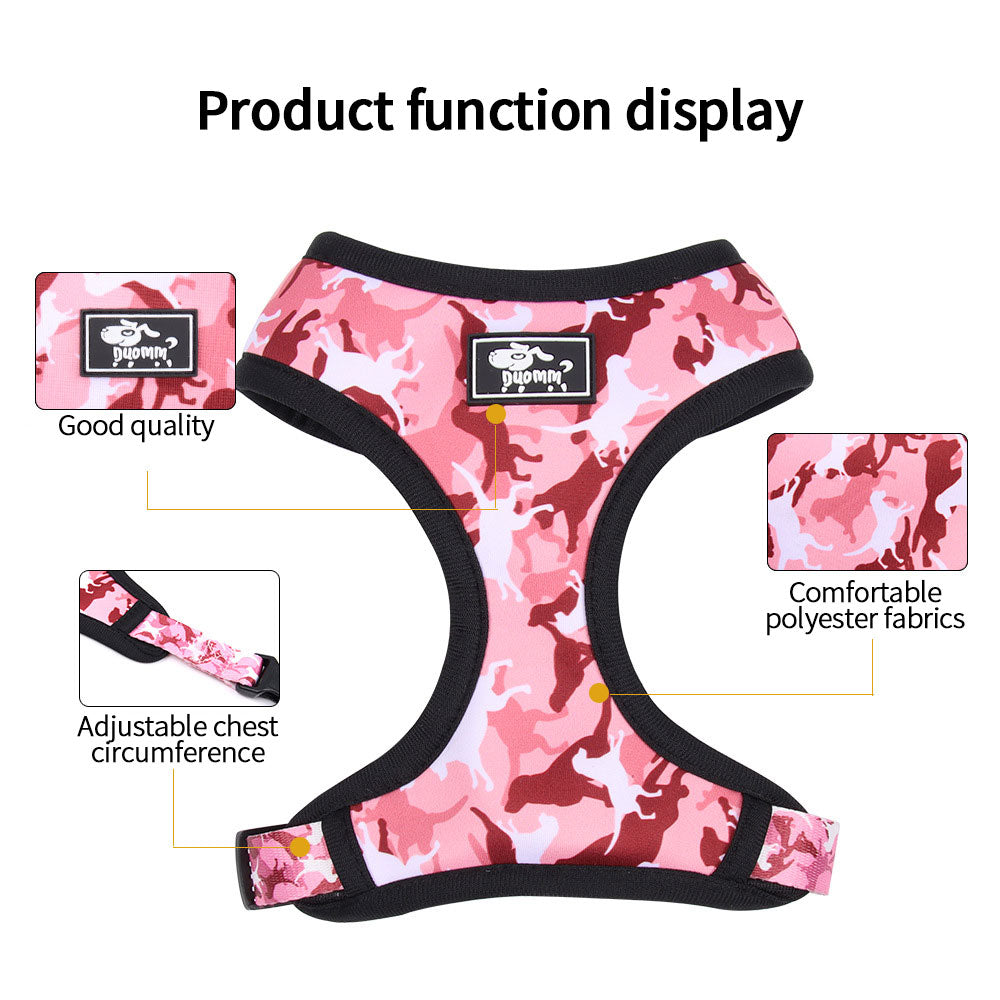 4-Piece Camouflage Dog Harness & Leash Set