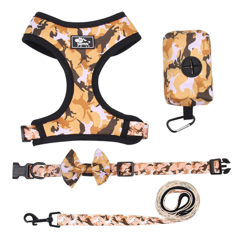 4-Piece Camouflage Dog Harness & Leash Set