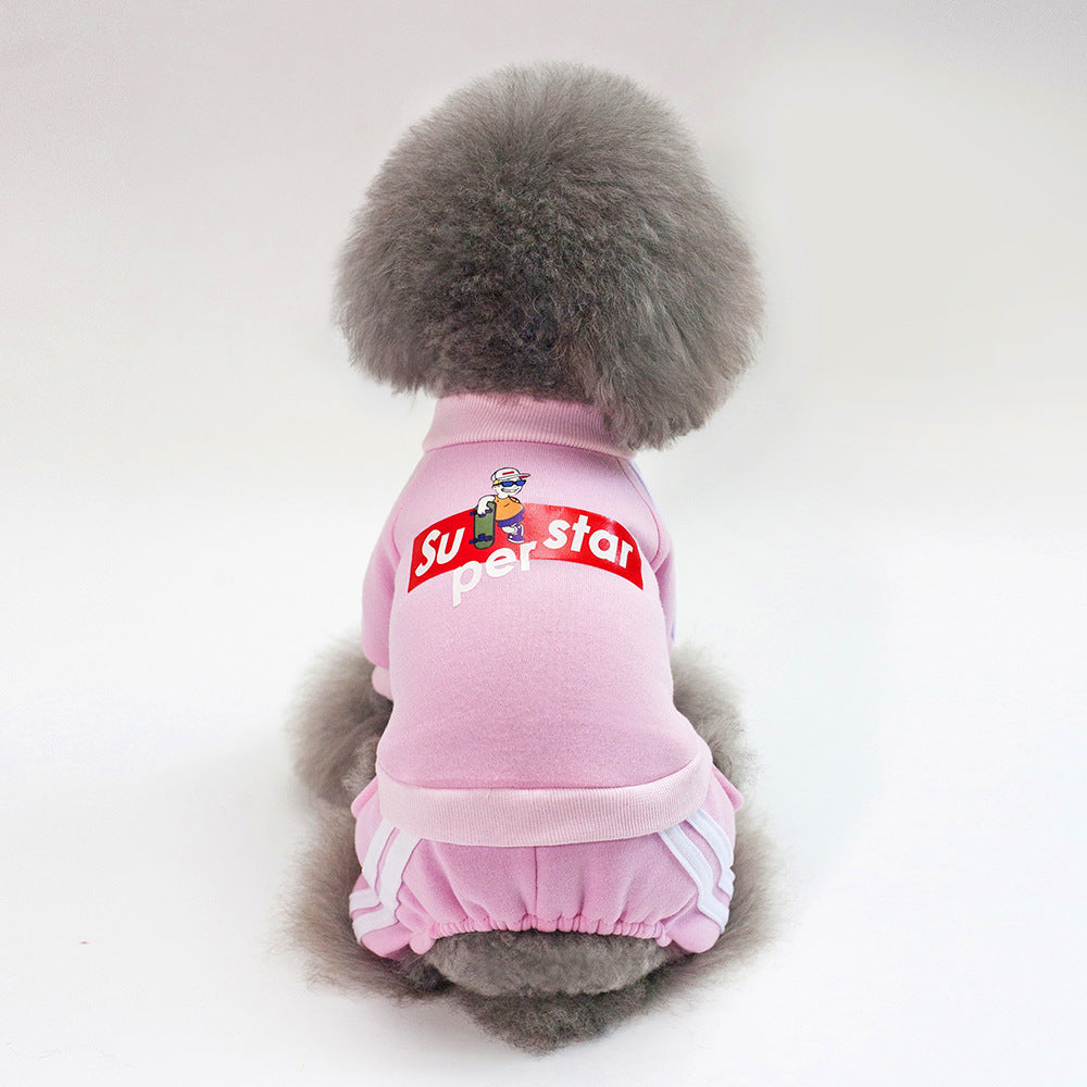Cozy Superstar Dog Tracksuit - Warm 4-Leg Outfit