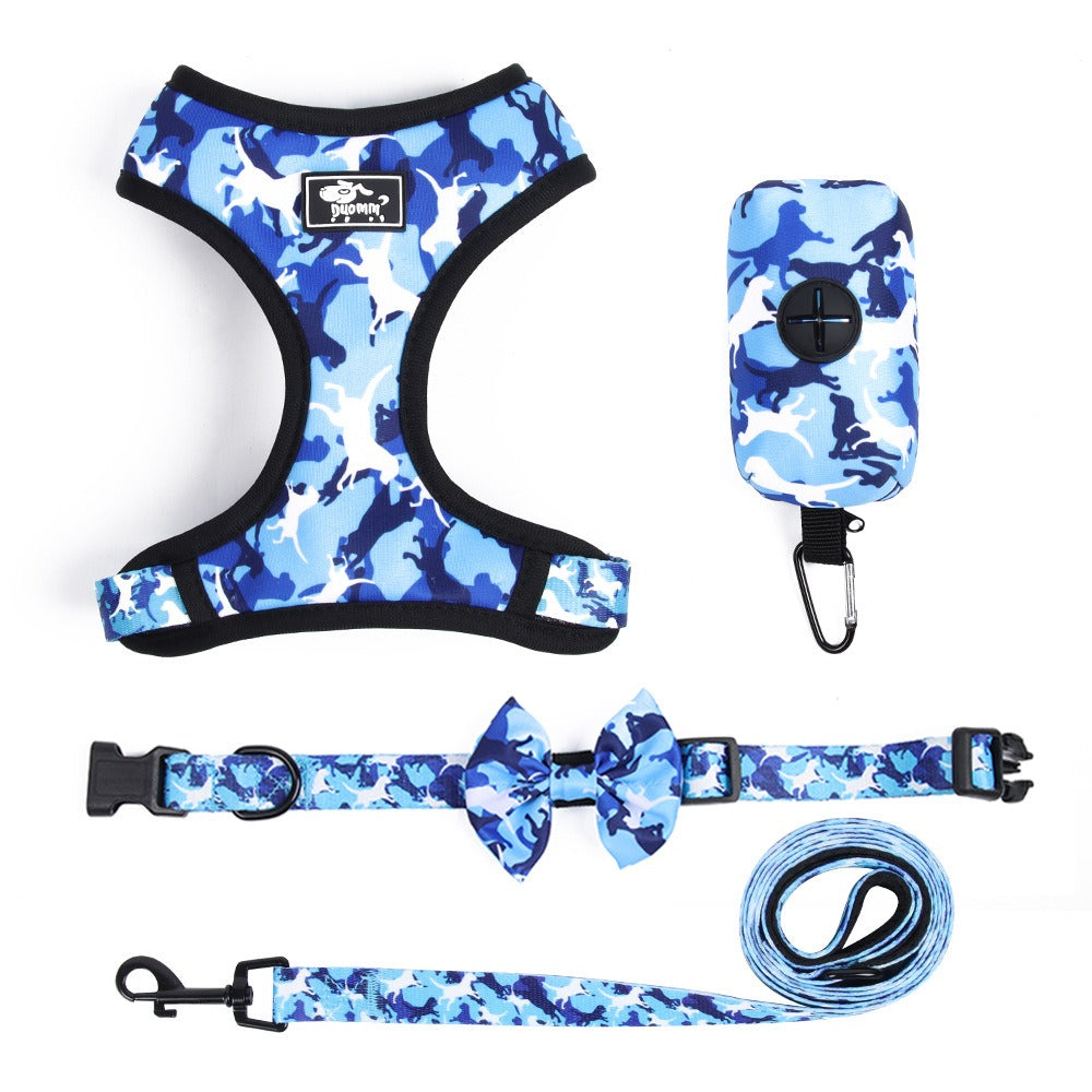4-Piece Camouflage Dog Harness & Leash Set