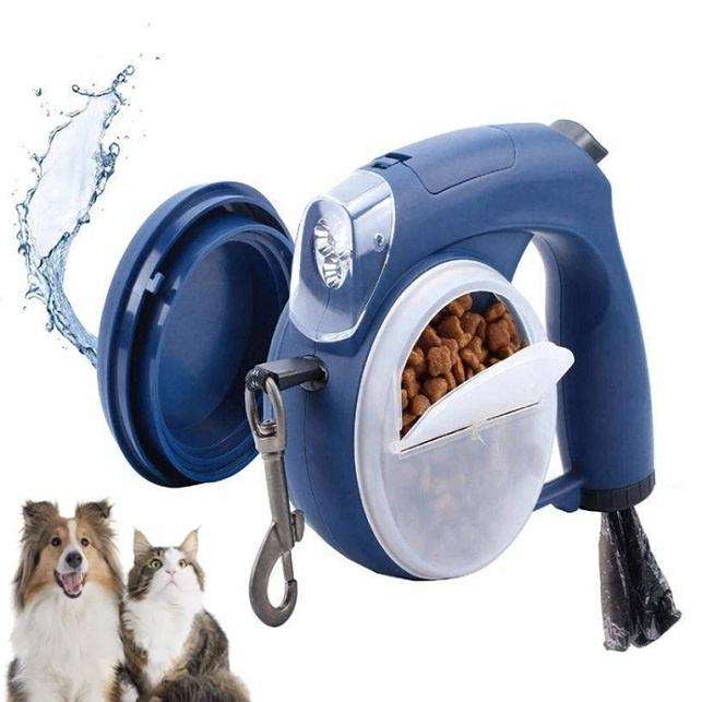 5-in-1 Retractable Dog Leash with LED Light & Travel Essentials