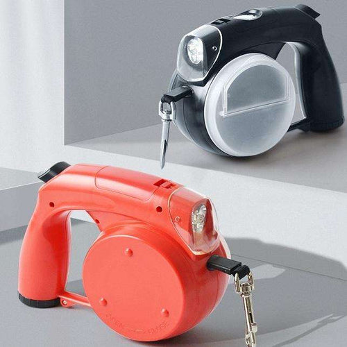 5-in-1 Retractable Dog Leash with LED Light & Travel Essentials