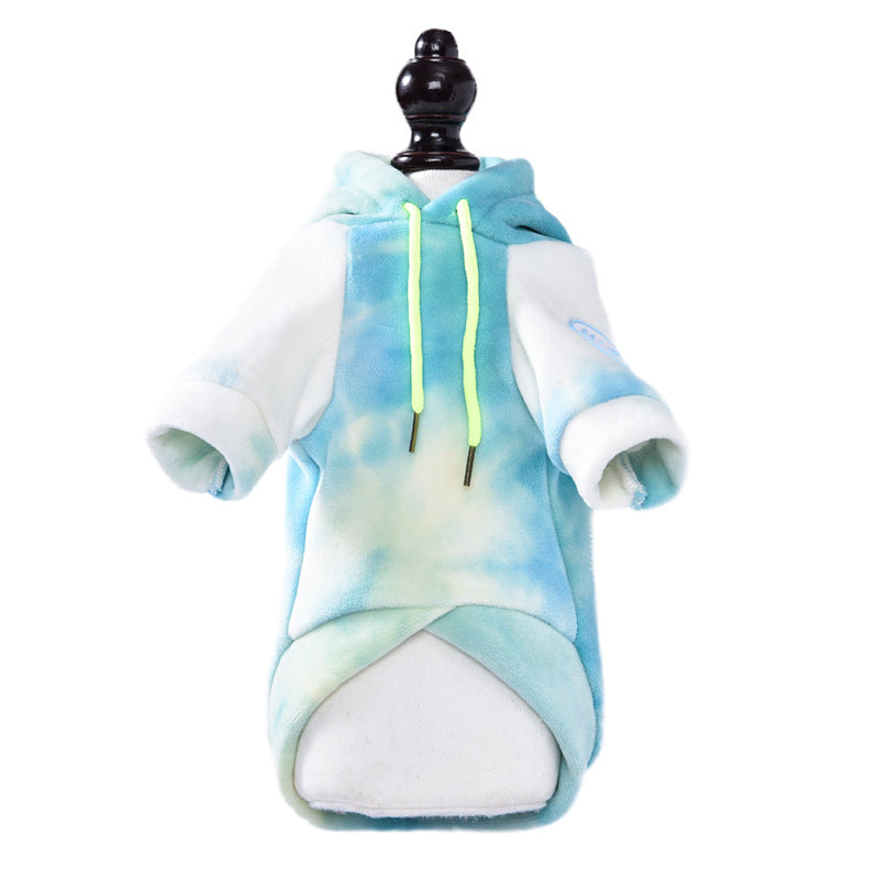 Cozy Tie-Dye Plush Dog Hoodie