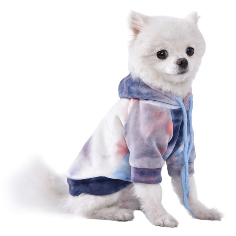 Cozy Tie-Dye Plush Dog Hoodie