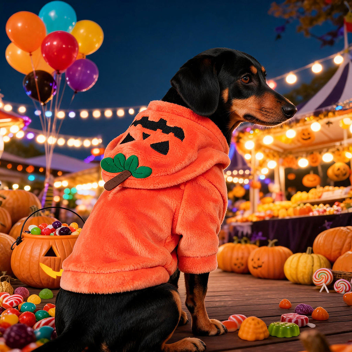 Pumpkin Halloween Dog Hoodie Costume