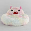 Cute Monster Calming Dog Bed – Soft Plush Cozy Nest