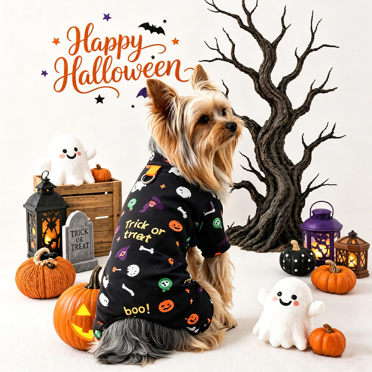 Halloween Dog Pajamas – Cute Pumpkin Print