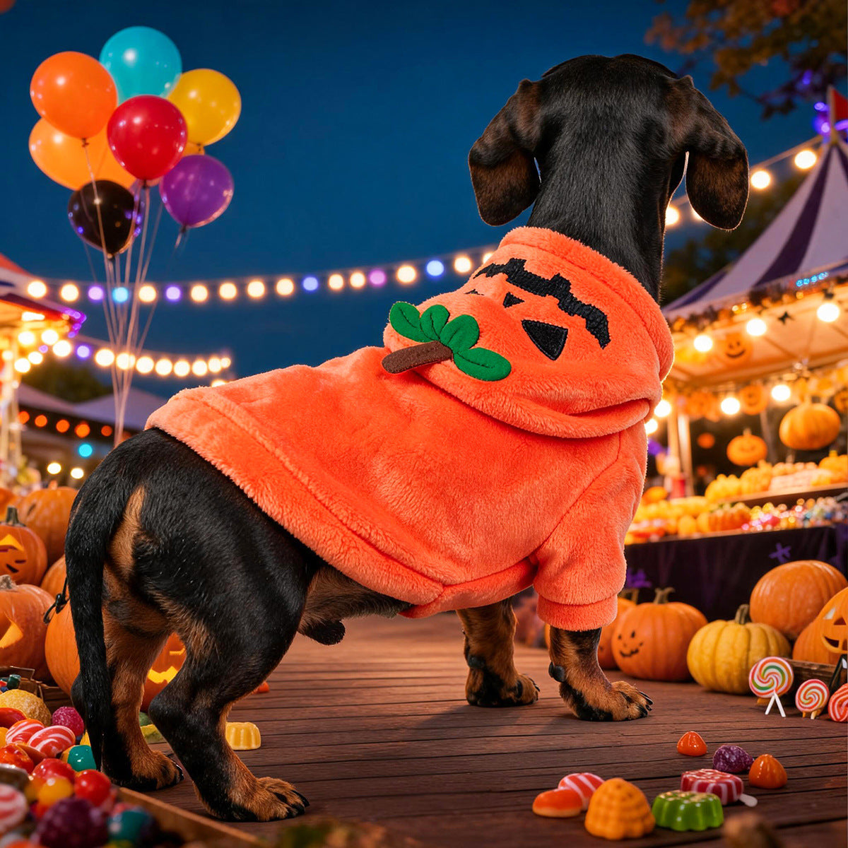 Pumpkin Halloween Dog Hoodie Costume