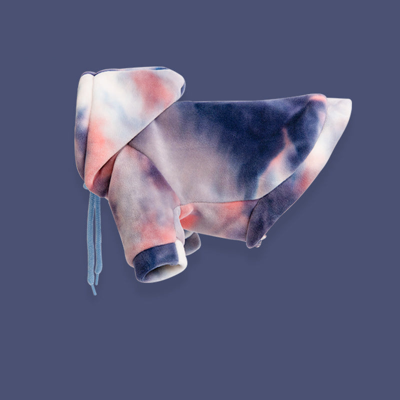 Cozy Tie-Dye Plush Dog Hoodie