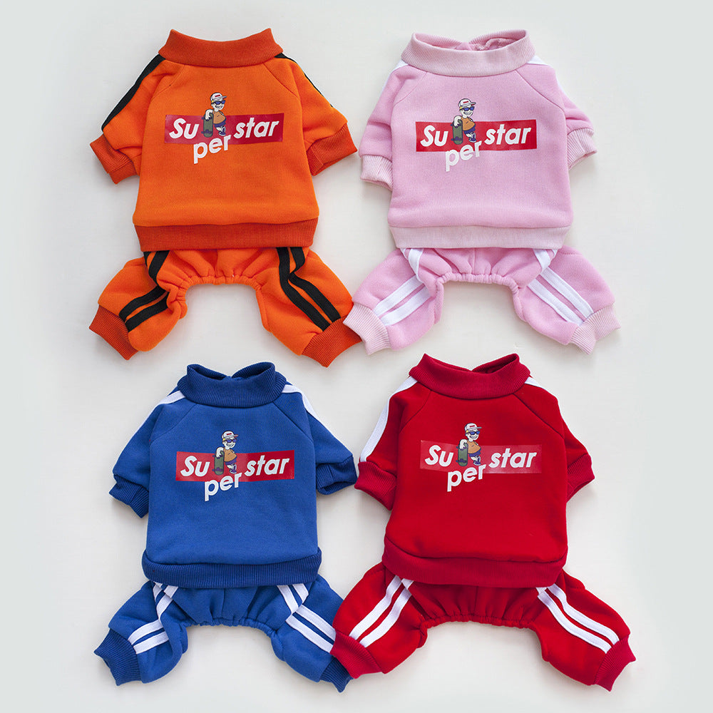 Cozy Superstar Dog Tracksuit - Warm 4-Leg Outfit