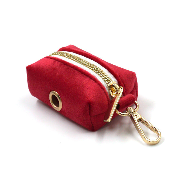 Luxury Red Velvet Dog Collar & Leash Set