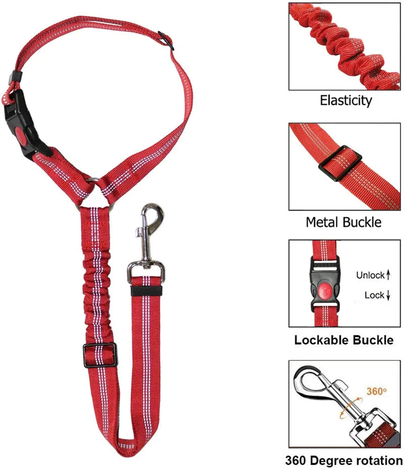 2-in-1 Dog Leash & Car Seat Belt Tether