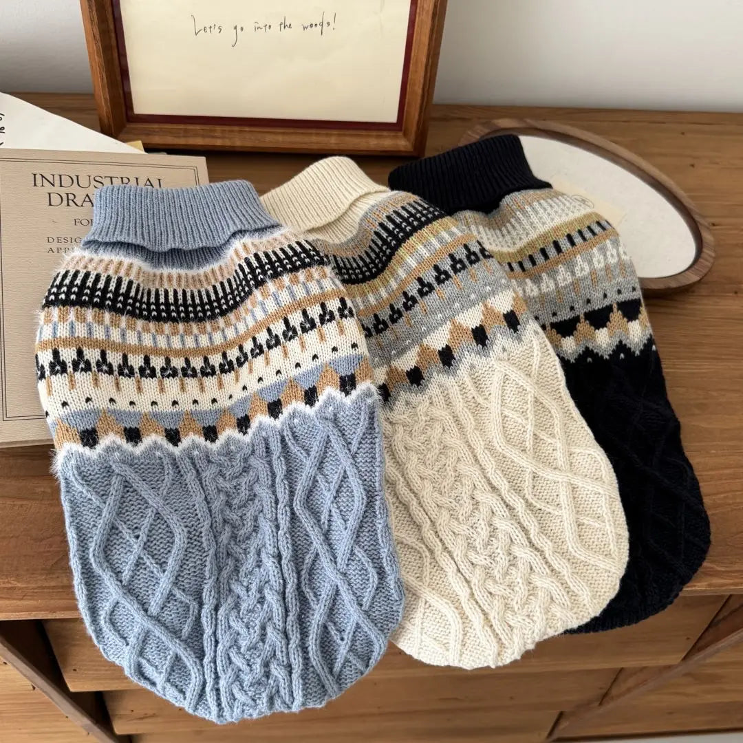 Vintage Winter Dog Sweater