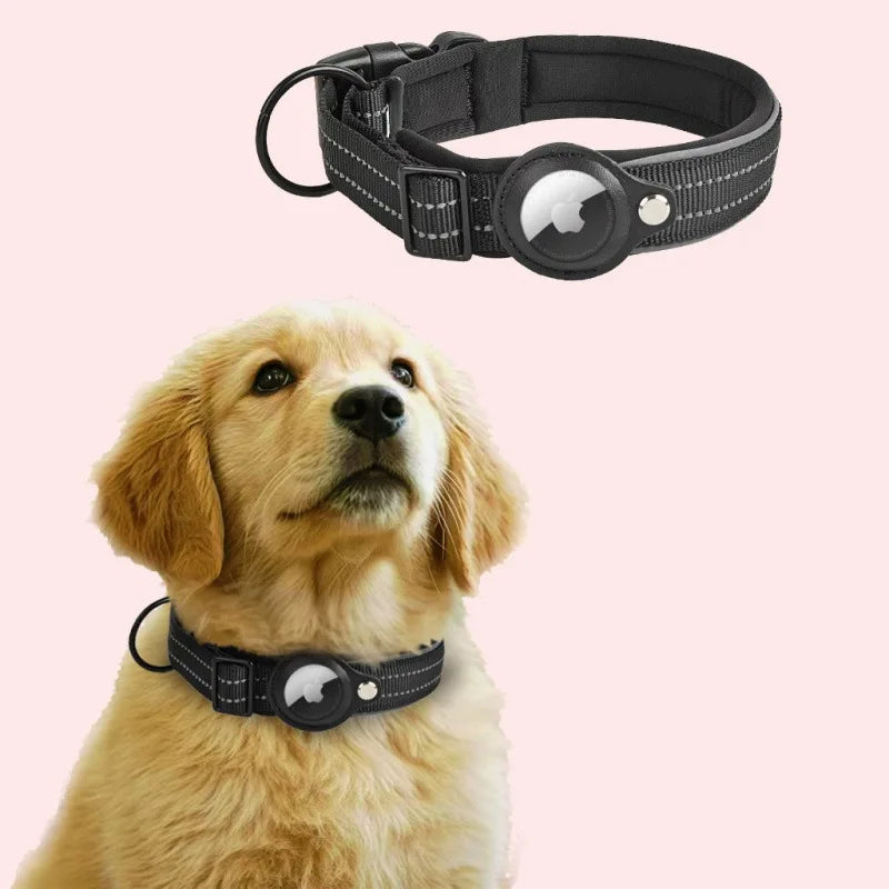 Reflective Dog Collar with Hidden AirTag Holder