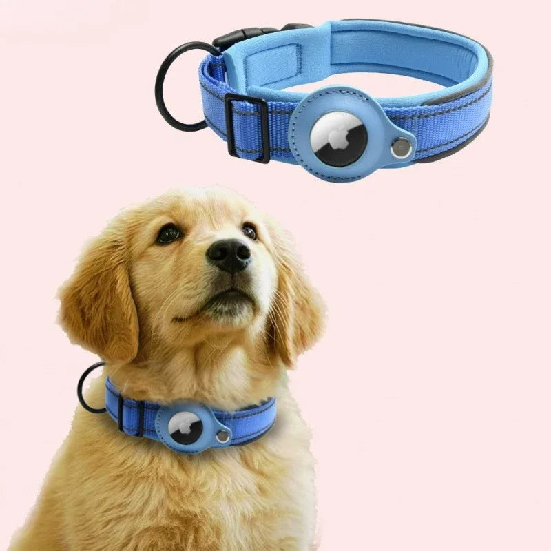 Reflective Dog Collar with Hidden AirTag Holder