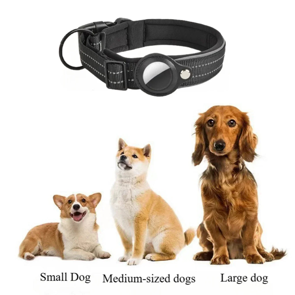Reflective Dog Collar with Hidden AirTag Holder