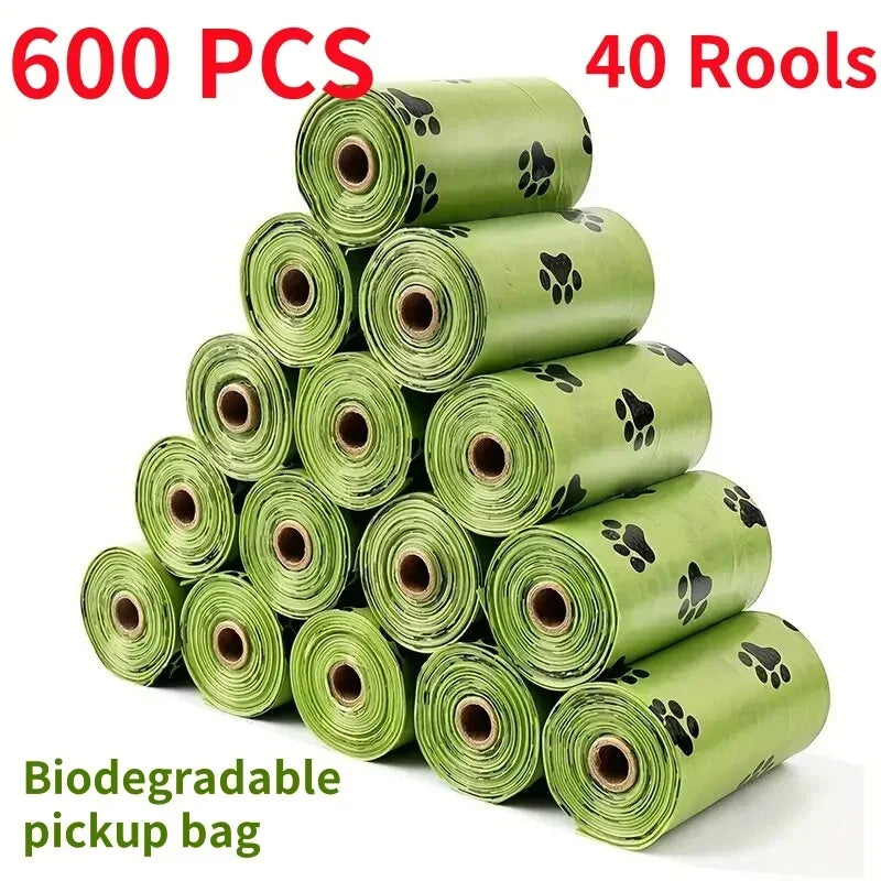 Dog Poop Bags – Green Paw Print Refill Rolls