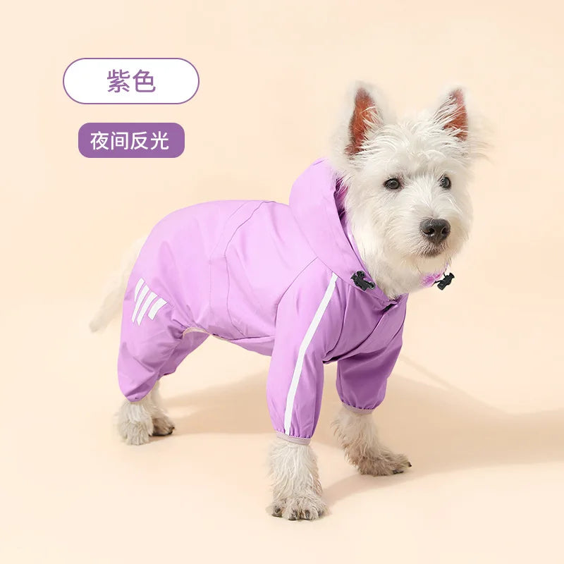 Reflective Waterproof Dog Raincoat with Hood