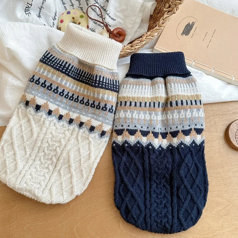 Vintage Winter Dog Sweater