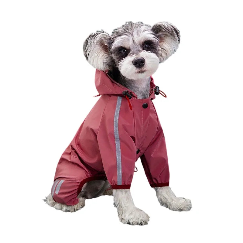 Reflective Waterproof Dog Raincoat with Hood
