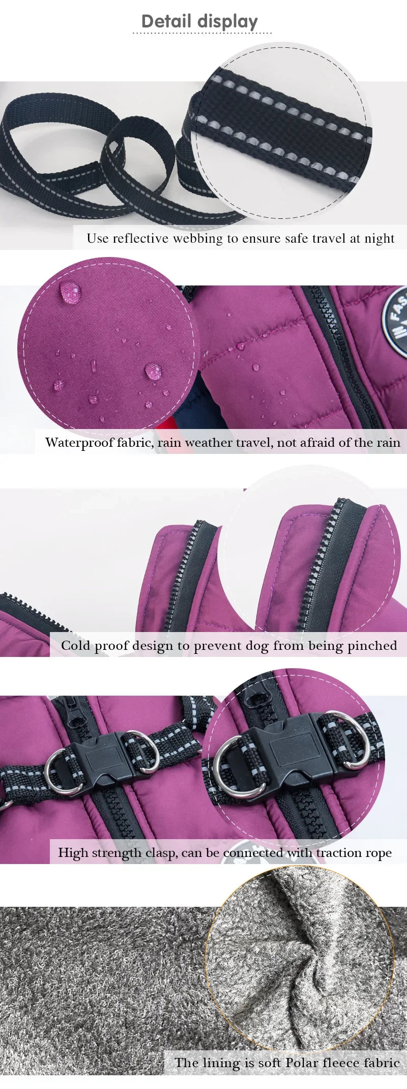All-Weather Dog Jacket with Built-In Harness