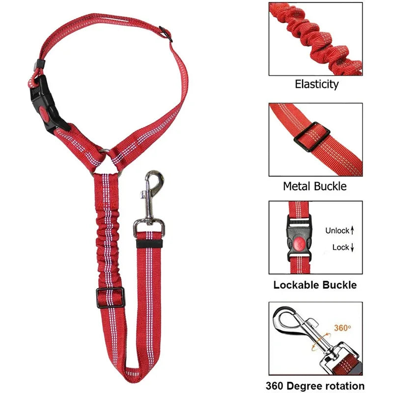 2-in-1 Dog Leash & Car Seat Belt Tether