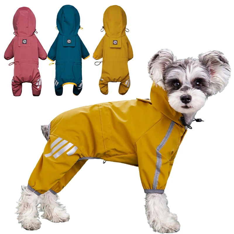 Reflective Waterproof Dog Raincoat with Hood