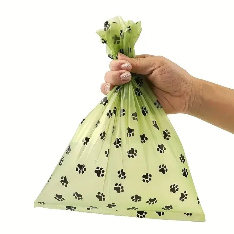 Dog Poop Bags – Green Paw Print Refill Rolls