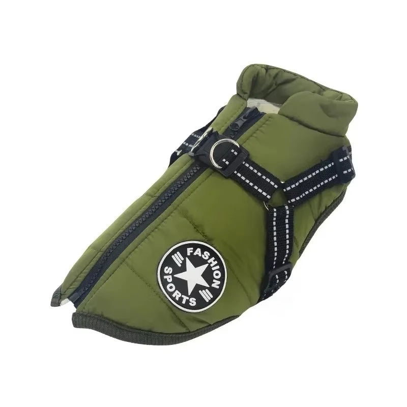 All-Weather Dog Jacket with Built-In Harness