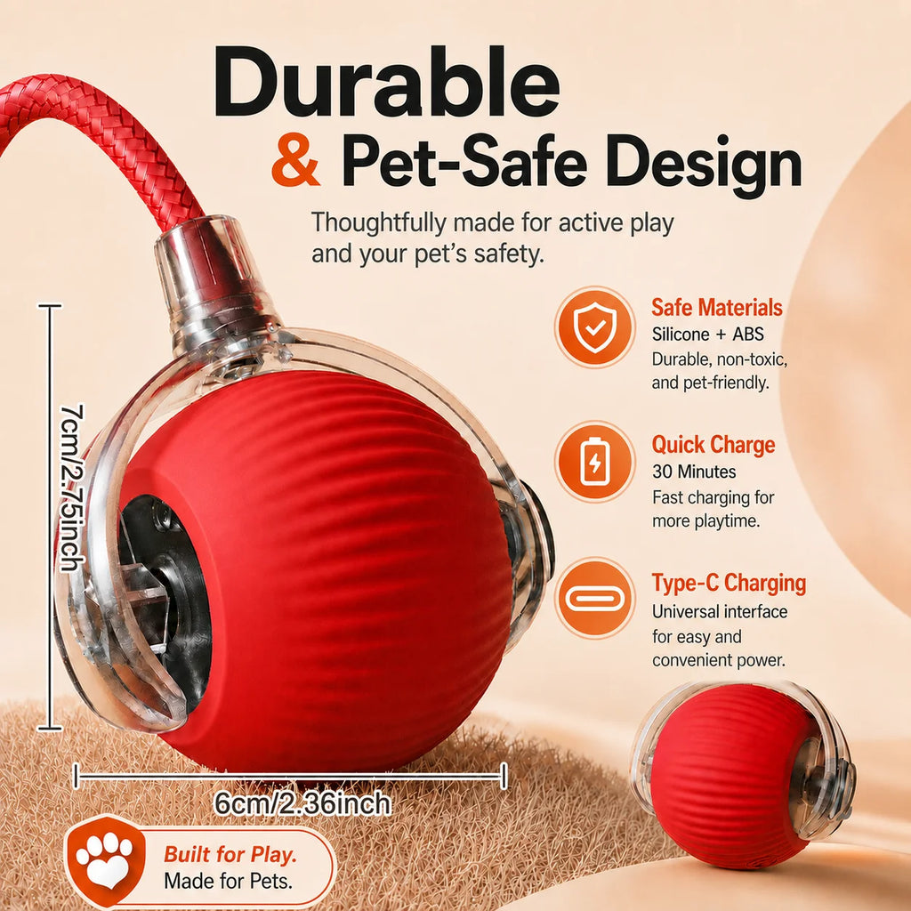 Smart Rolling Dog Ball - Rechargeable Interactive Toy