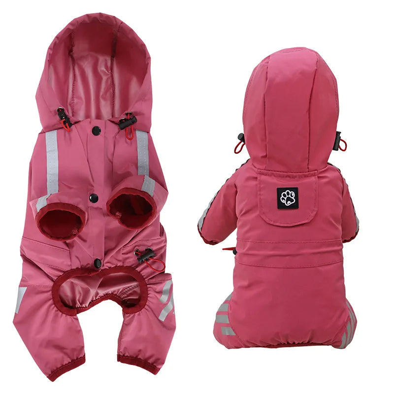 Reflective Waterproof Dog Raincoat with Hood