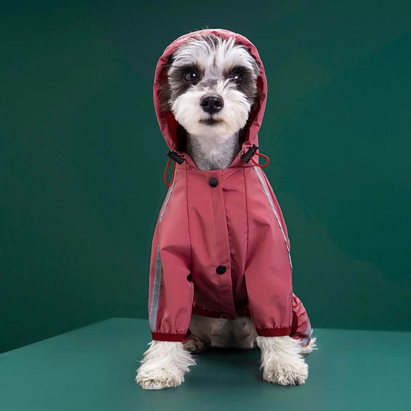 Reflective Waterproof Dog Raincoat with Hood