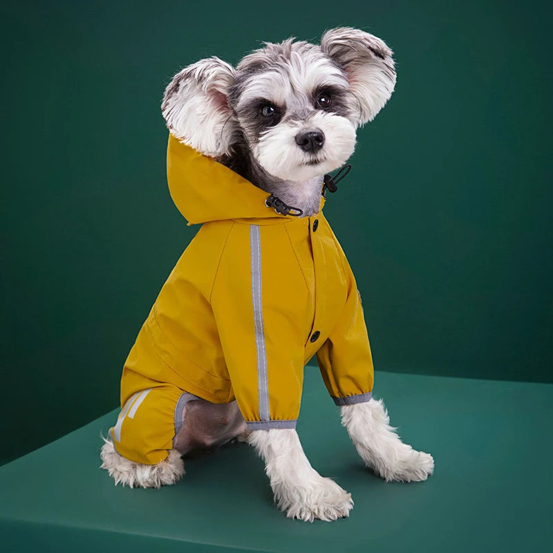 Reflective Waterproof Dog Raincoat with Hood