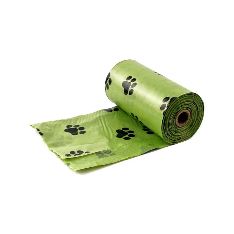 Dog Poop Bags – Green Paw Print Refill Rolls
