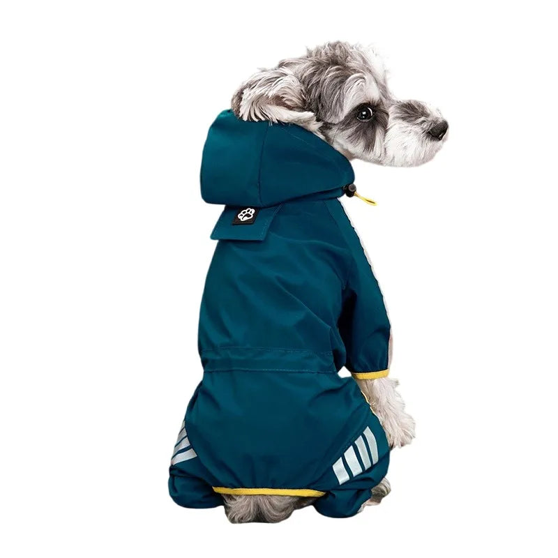 Reflective Waterproof Dog Raincoat with Hood