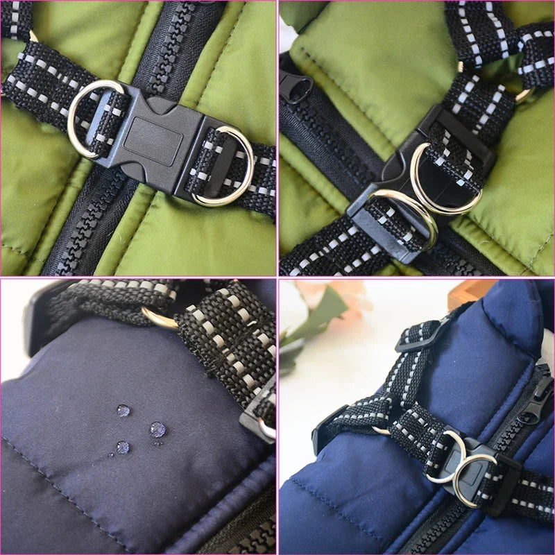 All-Weather Dog Jacket with Built-In Harness