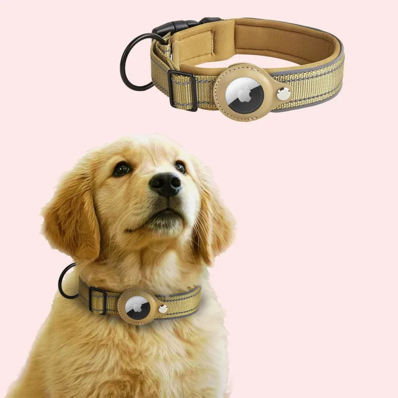 Reflective Dog Collar with Hidden AirTag Holder