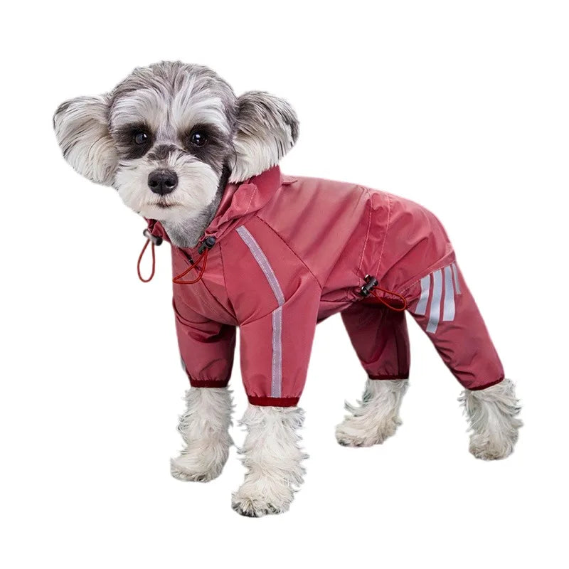 Reflective Waterproof Dog Raincoat with Hood