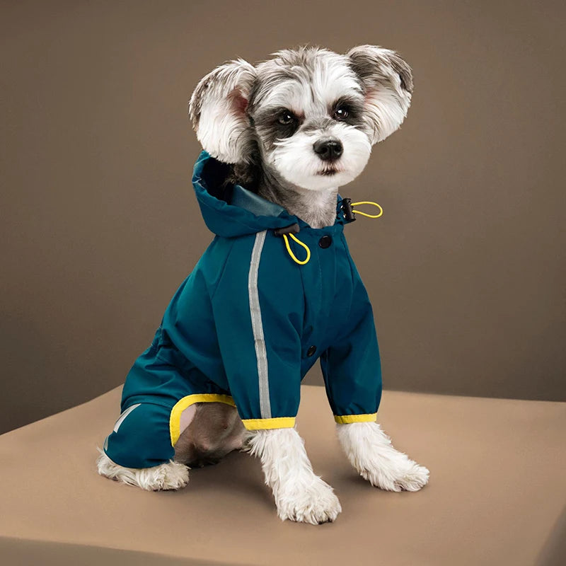 Reflective Waterproof Dog Raincoat with Hood