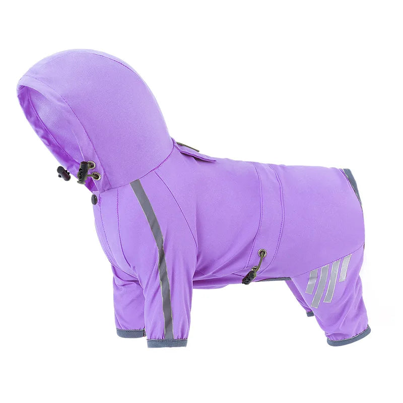 Reflective Waterproof Dog Raincoat with Hood