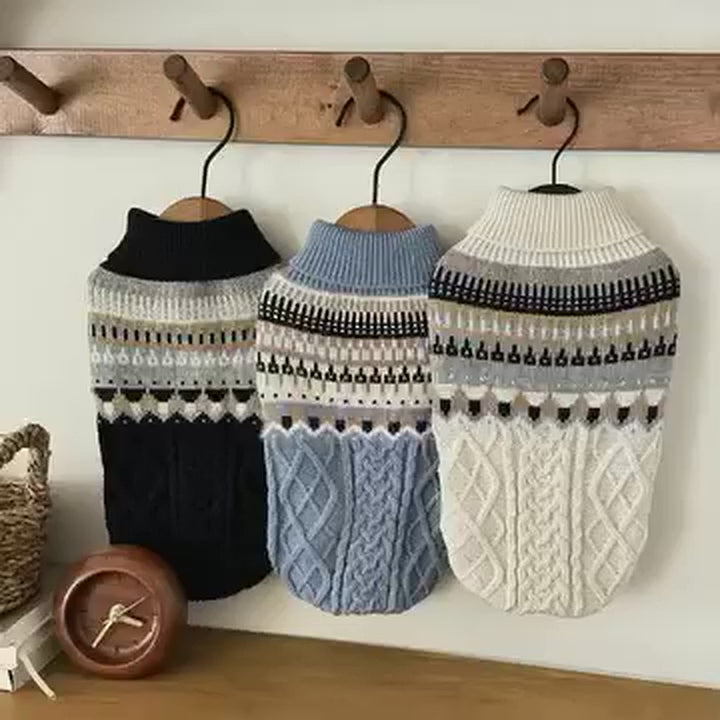 Vintage Winter Dog Sweater
