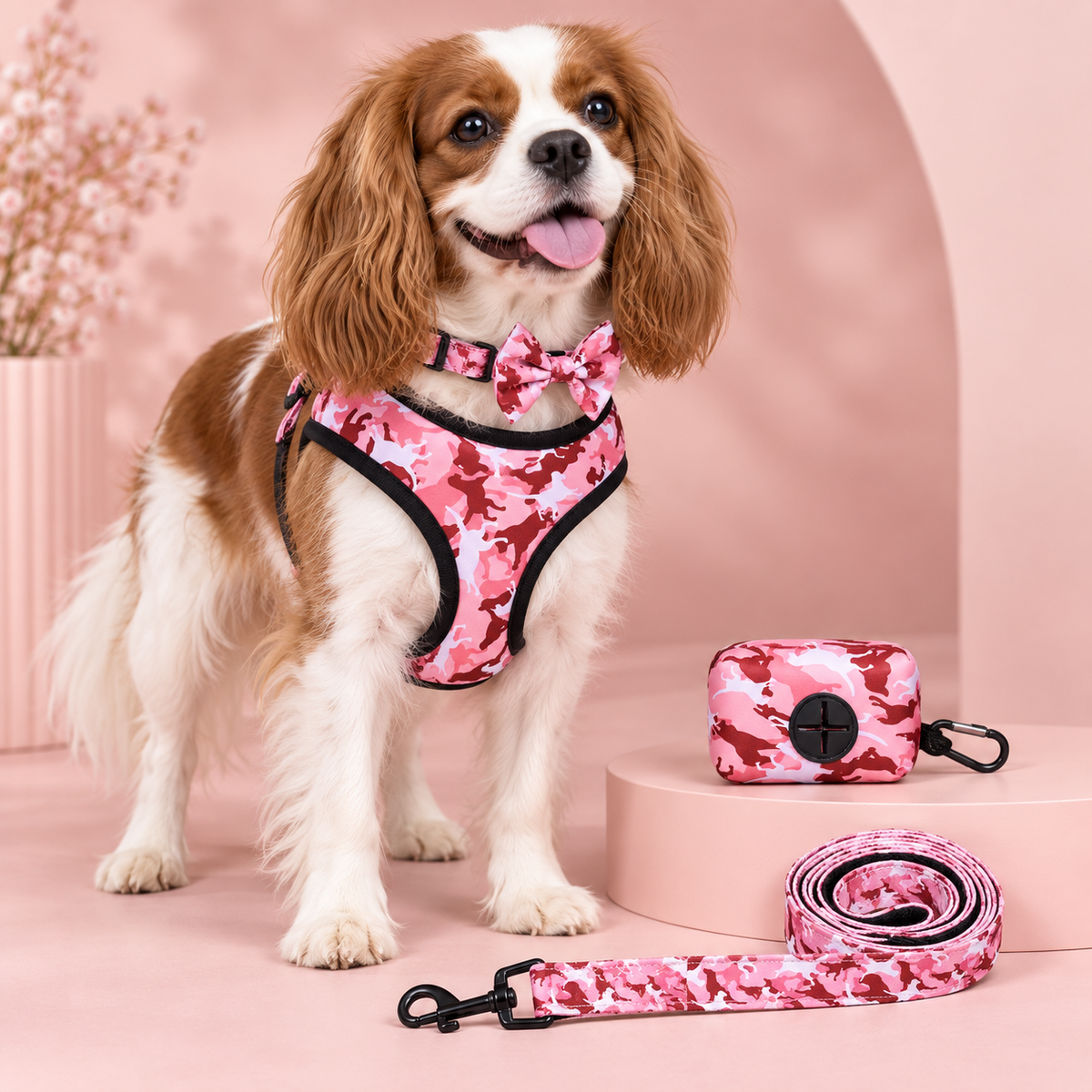4-Piece Camouflage Dog Harness & Leash Set